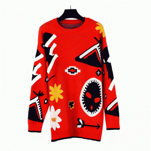 유럽 ​​미국 크기 자카드 스웨터 디자인 두꺼운 따뜻한 복장 니트웨어