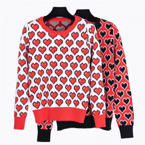 OEM 및 ODM 100 % 코튼 하트 자카드 여성 니트 스웨터