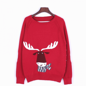 사용자 지정 크리스마스 느슨한 추악한 크리스마스 사슴 Intarsia 니트 스웨터